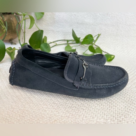 Coach Crosby Turnlock Driver Suede Loafers Navy Blue size 10D - Picture 8 of 11